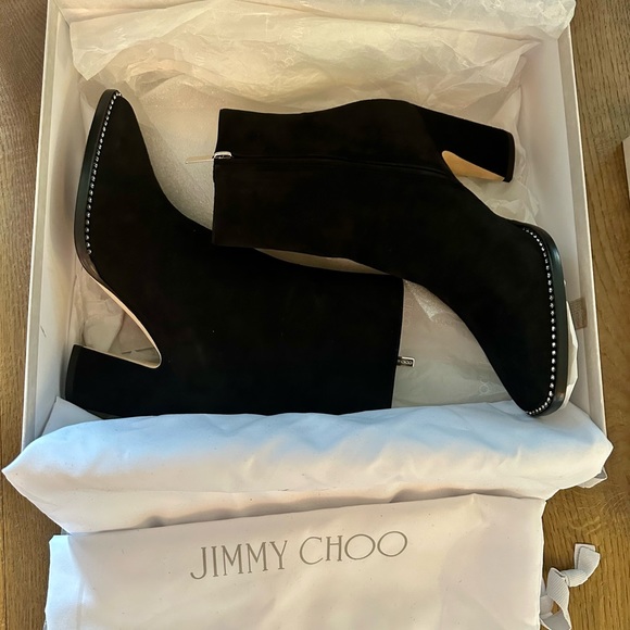 JIMMY CHOO  Women’s Mavin suede ankle boots in black.        Size 37 - Picture 6 of 7